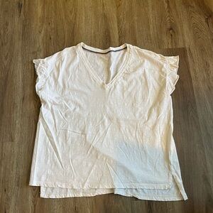 EUC Anthropologie PILCRO RUFFLED V-NECK TEE
